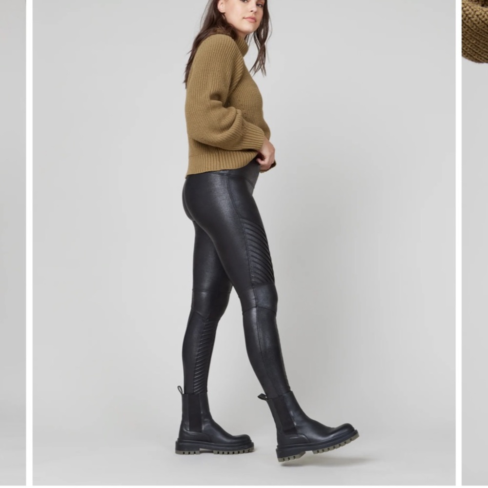 Spanx Faux Leather Moto Leggings